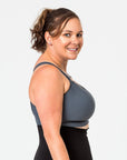 ** CLEARANCE ** Plus Cup Size (H-J Cup) Nursing Bras - Luxe Bra Charcoal