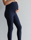 Ryan Ribbed Maternity Leggings 7/8 Navy