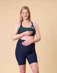 Maternity Bike Shorts - Ryan Ribbed Navy