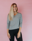 ** CLEARANCE ** Non BF - Women's Long Sleeve T-shirt - Cruise Top Grey