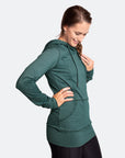 Side view of green breastfeeding hoodie