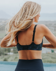 Back view of maternity high support sports bra