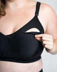 Drop down clip nursing function of plus size nursing sports bra