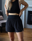 ** CLEARANCE ** Postpartum Running Shorts - Swift Shorts Black