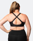 Plus size nursing sports bra with crossover straps at the back