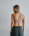 Back view of pink seamless nursing sleep bra