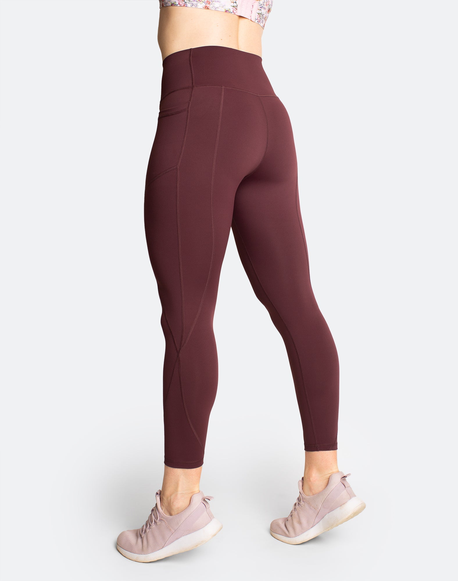 side view of maternity yoga leggings