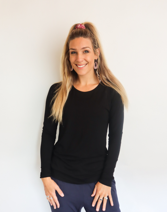 Non BF - Women's Long Sleeve Top - Bamboo Long Sleeve Black