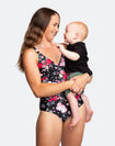 Floral one piece maternity swimsuit
