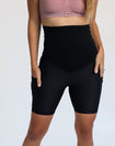 Black high waisted maternity bike shorts