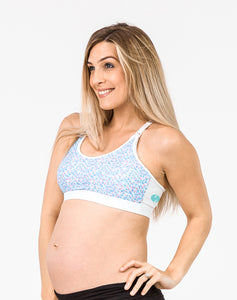 Breastfeeding Sports Bra - Smoothie Crop Confetti White