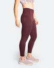 Side view of the high waisted Power Fit Tights in Rosewood